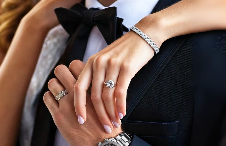 Married couple with rings