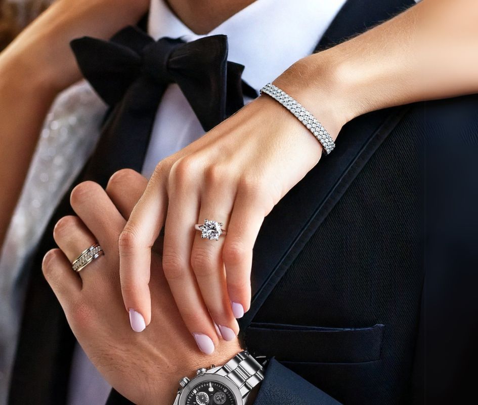 Married couple with rings