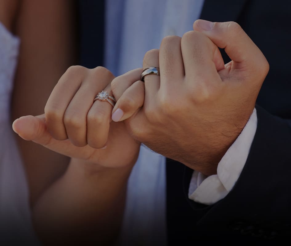 Married couple with rings